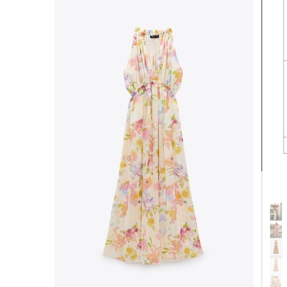 LONG FLORAL PRINT DRESS Size L NEW WITH TAG! - Picture 3 of 5